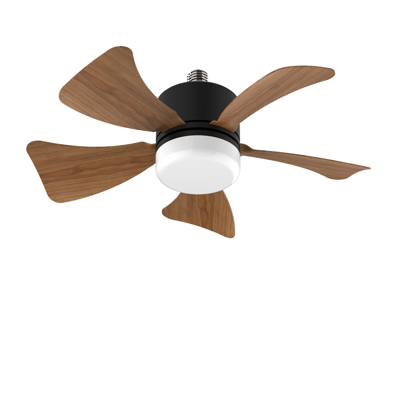 Socket Mini Fan Light Black+Wood Texture